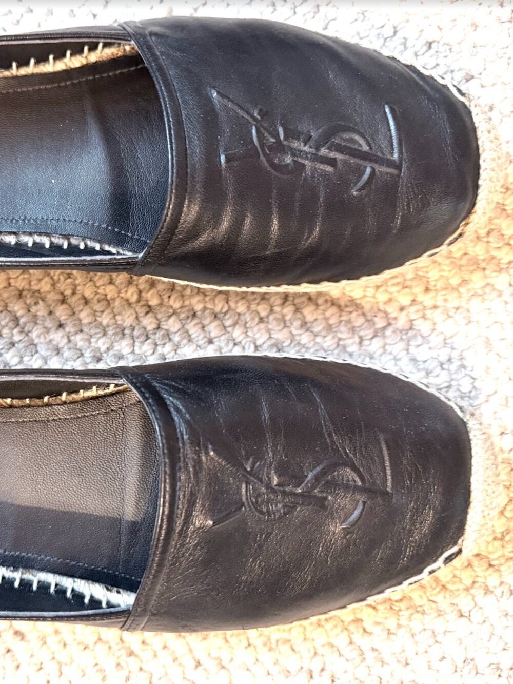 YSL Logo Espadrille Flat 38
